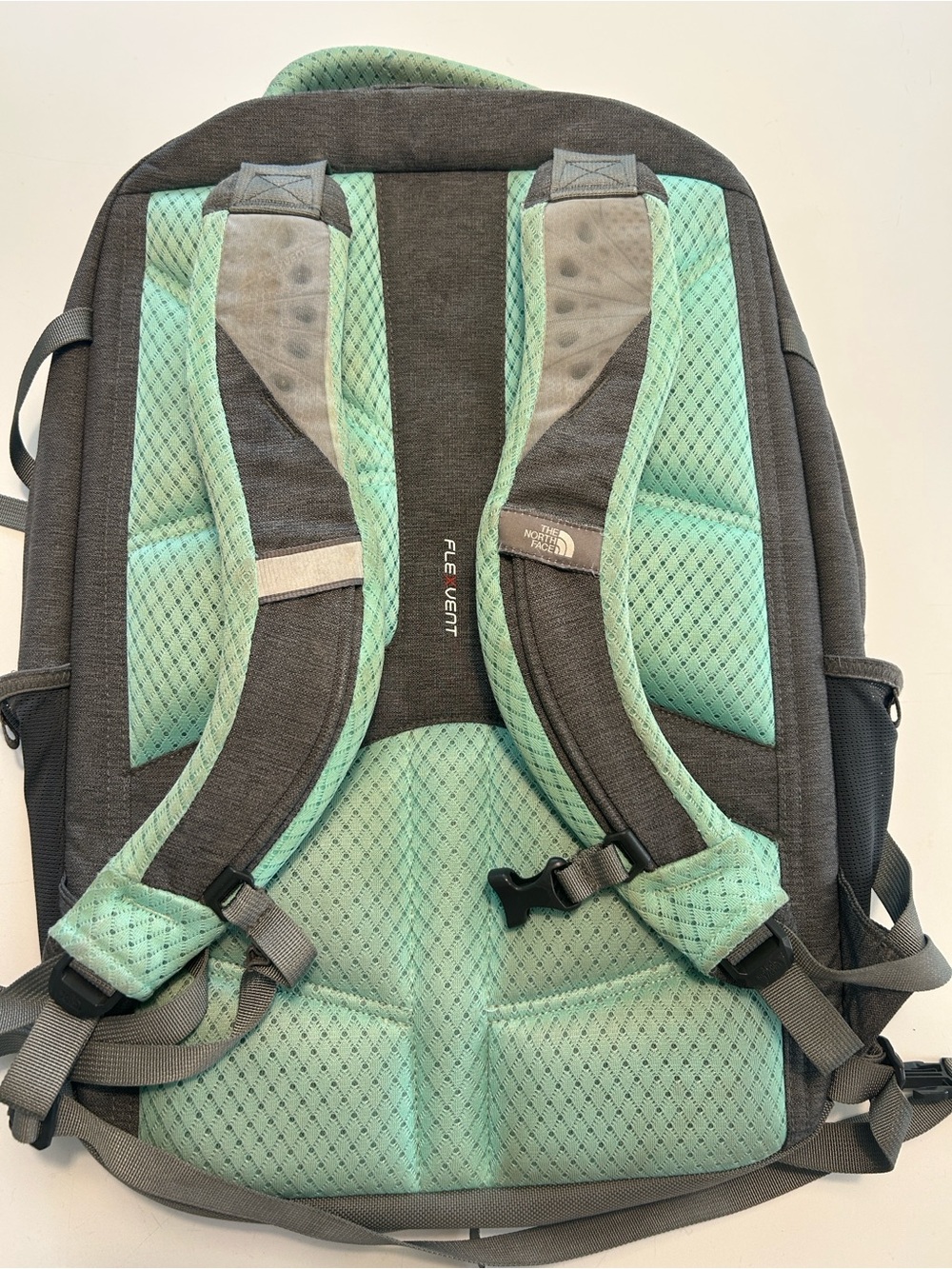 The North Face Gray Recon Backpack with Mint Accents - Picture 2 of 12